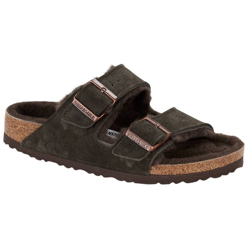 NEW BIRKENSTOCK unisex - arizona shearling sandals in mocha suede
